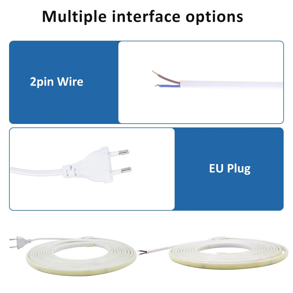 220V IP67 Waterproof COB Led Strip 3000K 4000K 6000K 240LEDs