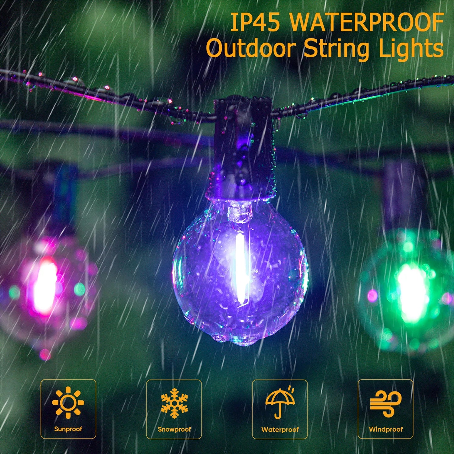 Colorful Outdoor Lights Garland G40 Garden String Light