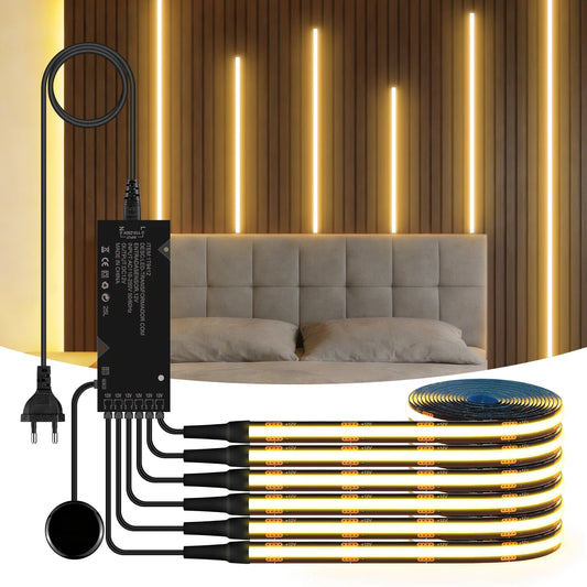 Black PCB Cob Acoustic Wall Panel Decor LED Strip Lighting Kit