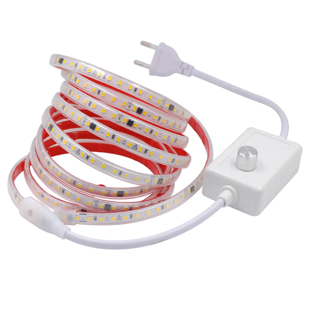 Dimmable 220V 2835 Led Strip Light with Dimmer Switch Adhesive Tape