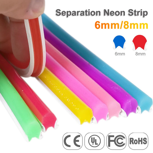 12Colors Separate Silicone Neon Strip Flexible Soft Bendable