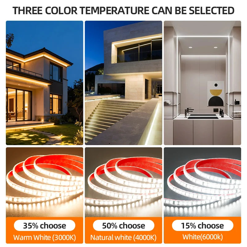 AC 220V LED Strip Light Waterproof Flexible Ribbon Tape
