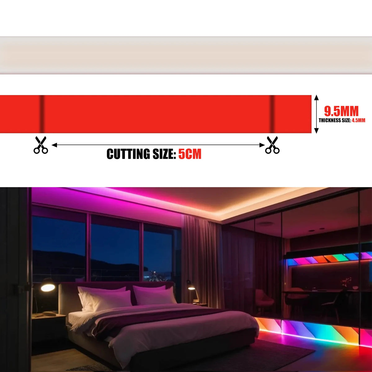 IP68 Waterproof COB LED Strip Light DC 12V 24V 320LEDs
