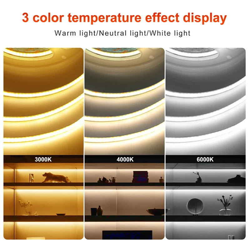 1~5m DC5V COB LED Strip Light with USB power supply