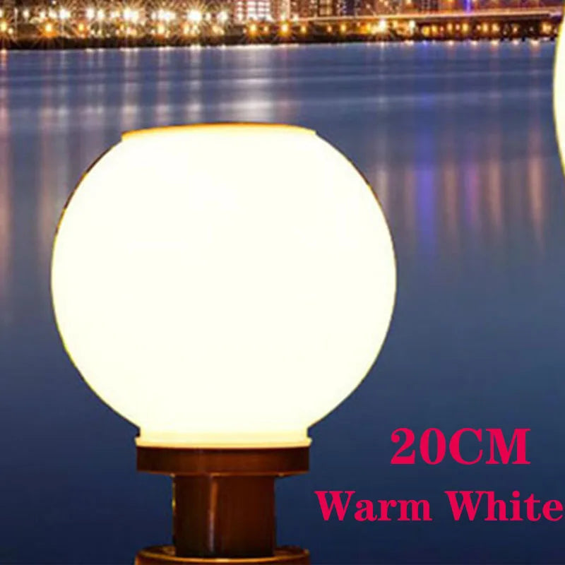 LED Round Ball Stainless Steel Solar Post Lamp Outdoor