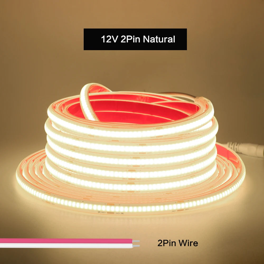 IP68 Waterproof COB LED Strip Lights Ribbon Tape