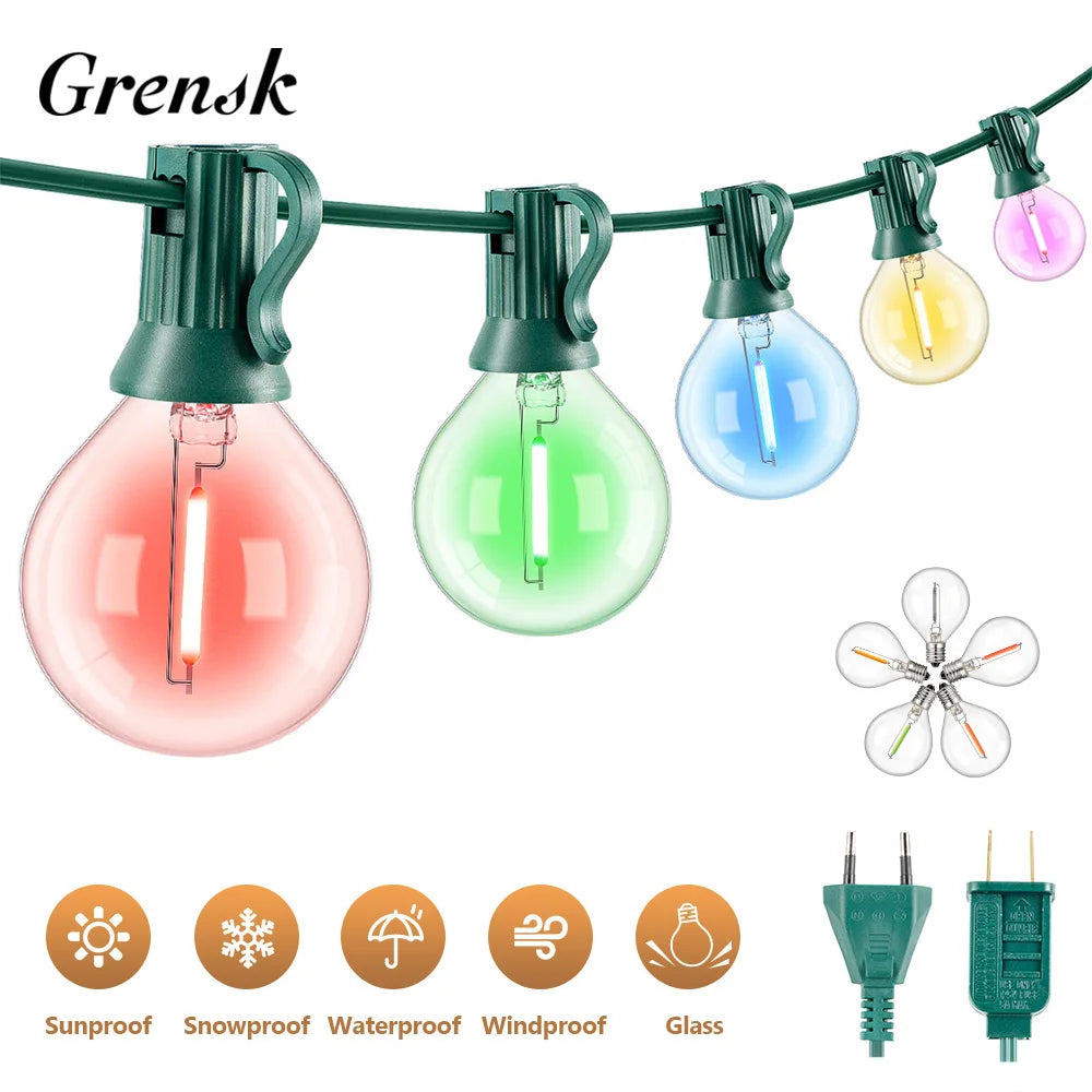 Colorful Outdoor Lights Garland G40 Garden String Light