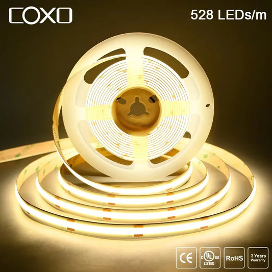 Linear Dimmable 24V 12V COB LED Strip Light For Room Decor