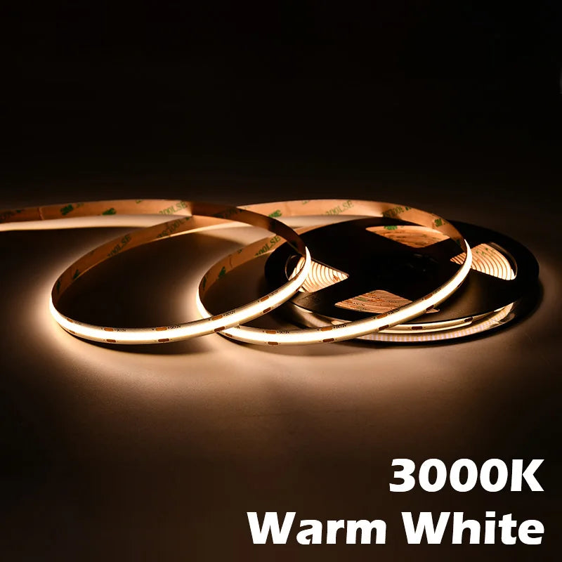 COB LED Strip Lights 320 480 LEDs Flexible 5mm 8mm FOB Tape Light