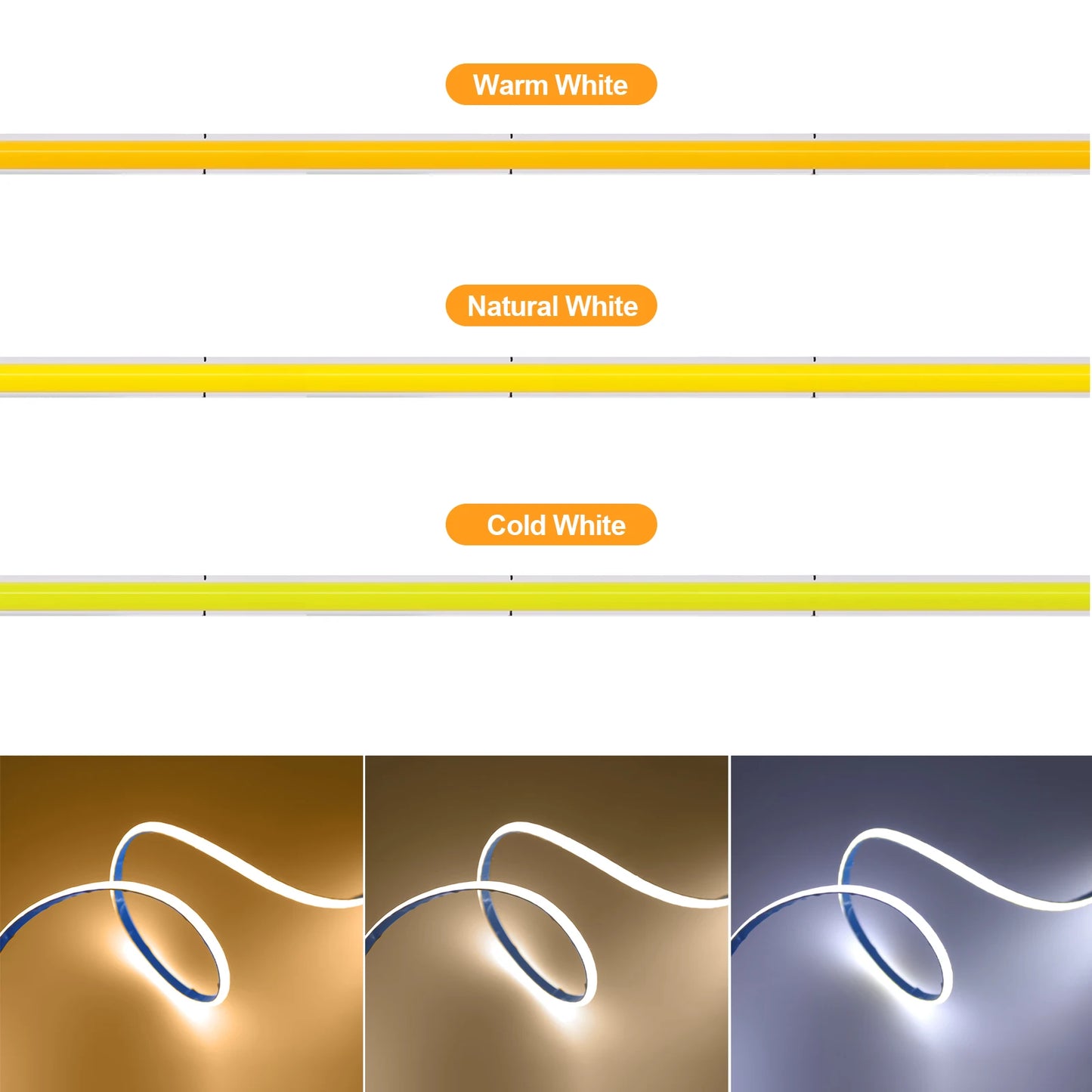 COB LED Strip 5V 12V 24V 320LEDs Flexible LED Tape