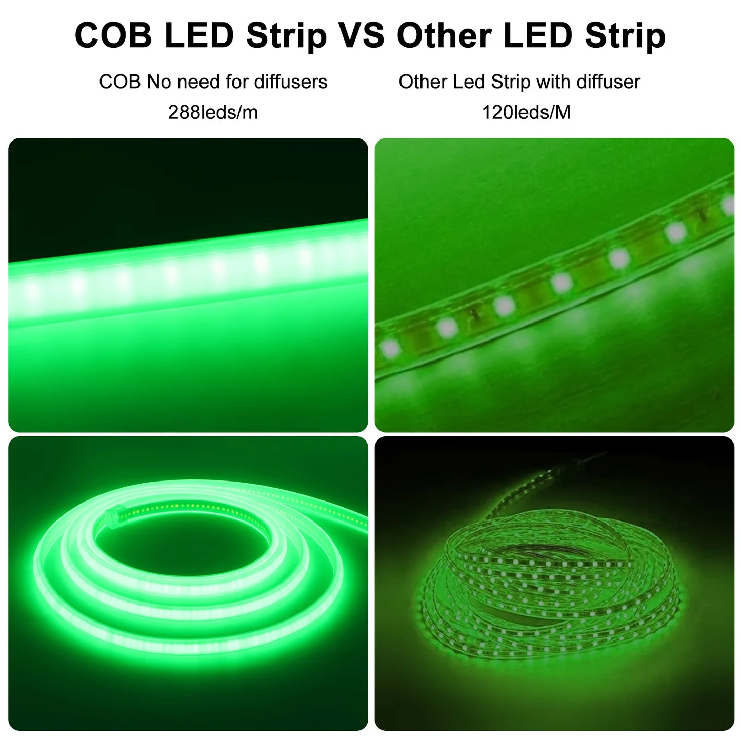 220V COB Neon Strip Light EU Plug Waterproof Outdoor