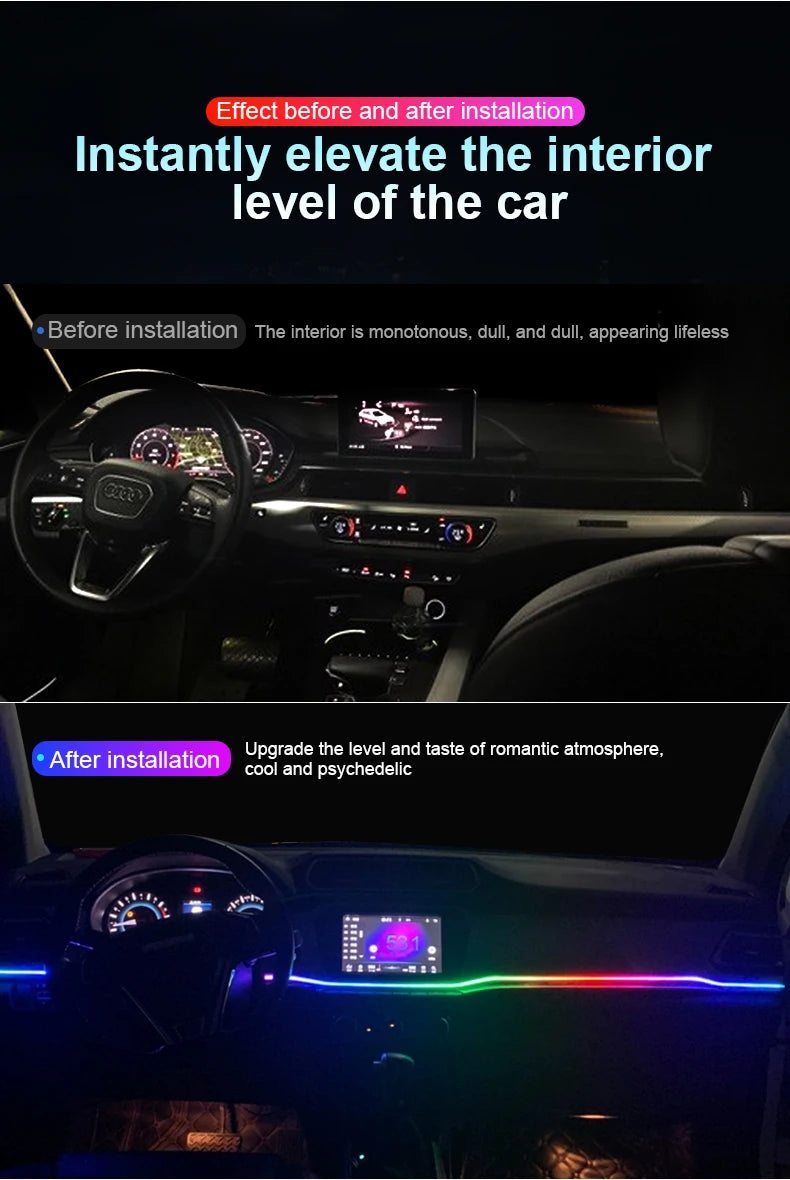Led Streamer Car Ambient Light Full Color RGB Strip