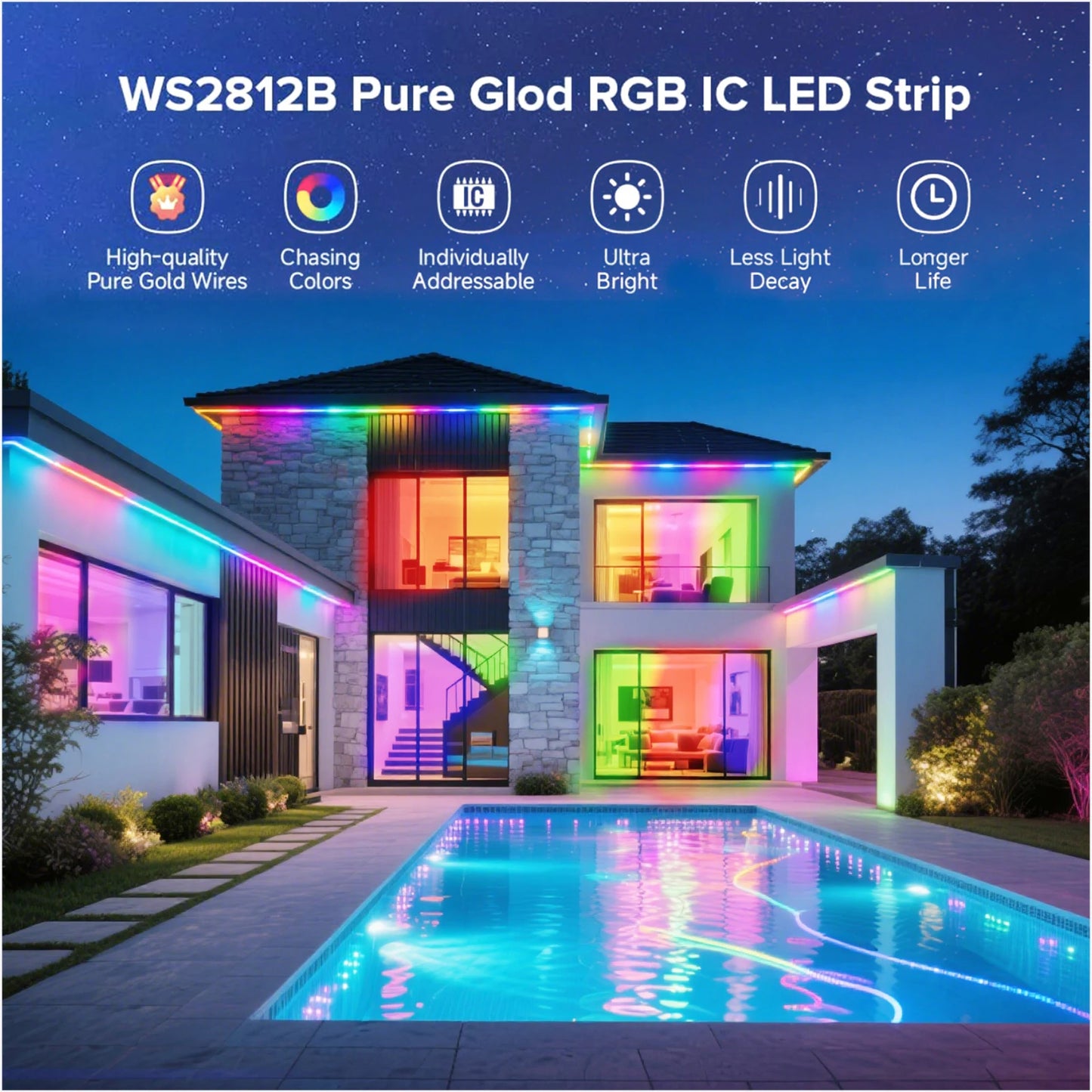 5050 RGB LED Strip Addressable DC 5V 3pin WS2812B