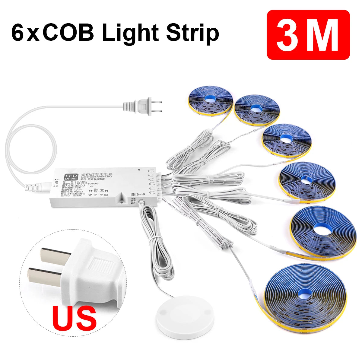 Smart Penetrable Wood COB LED Strip Touch Sensor Light