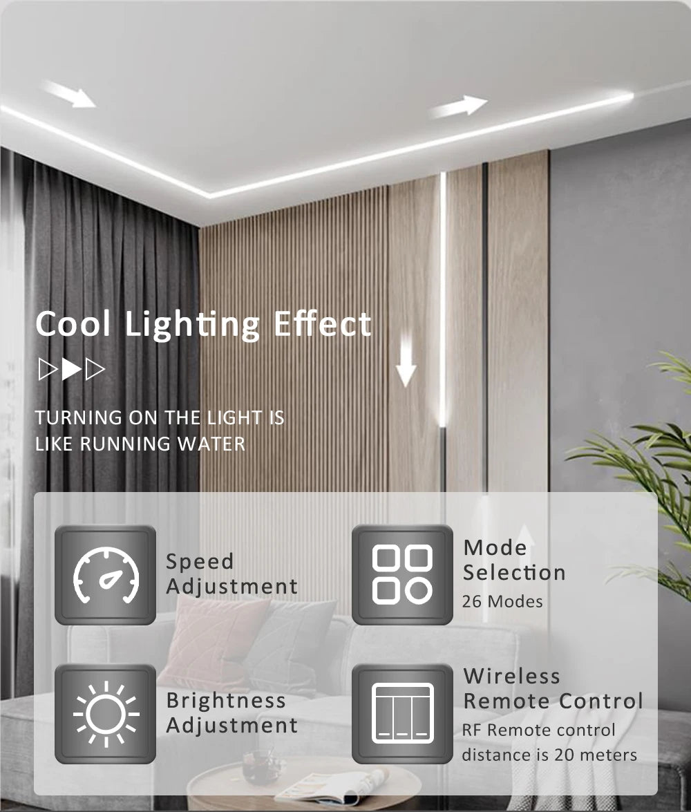 24V Horse Race Running Water Strip Light COB Flexible Ribbon