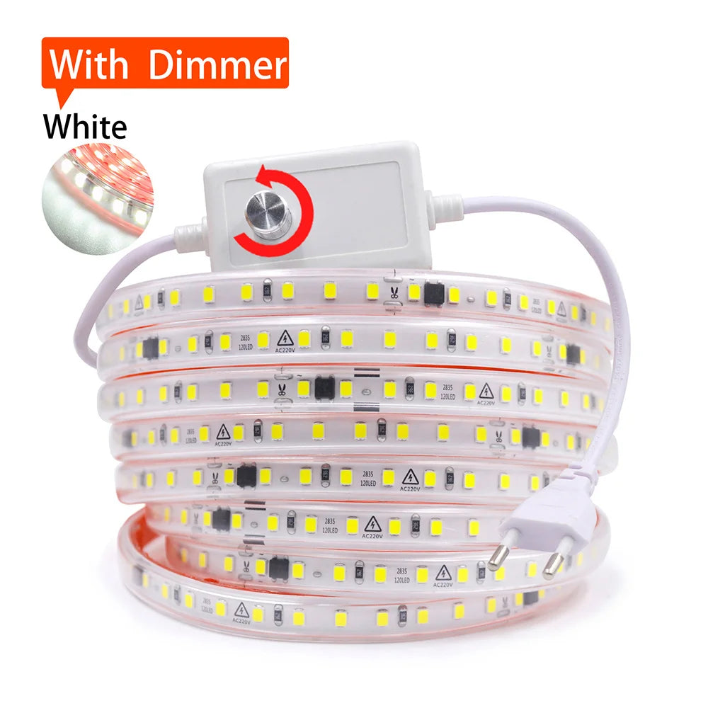Dimmable 220V 2835 Led Strip Light with Dimmer Switch Adhesive Tape