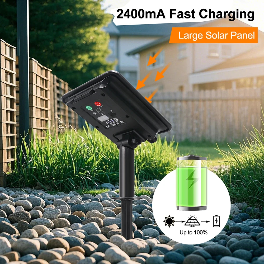 LED Neon Light Strip Solar 24V Waterproof 8 Modes 320LED