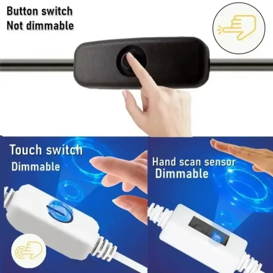 Dimmable 5V USB 5m COB LED Strip Light with Hand Scan Dimmable Touch Sensor