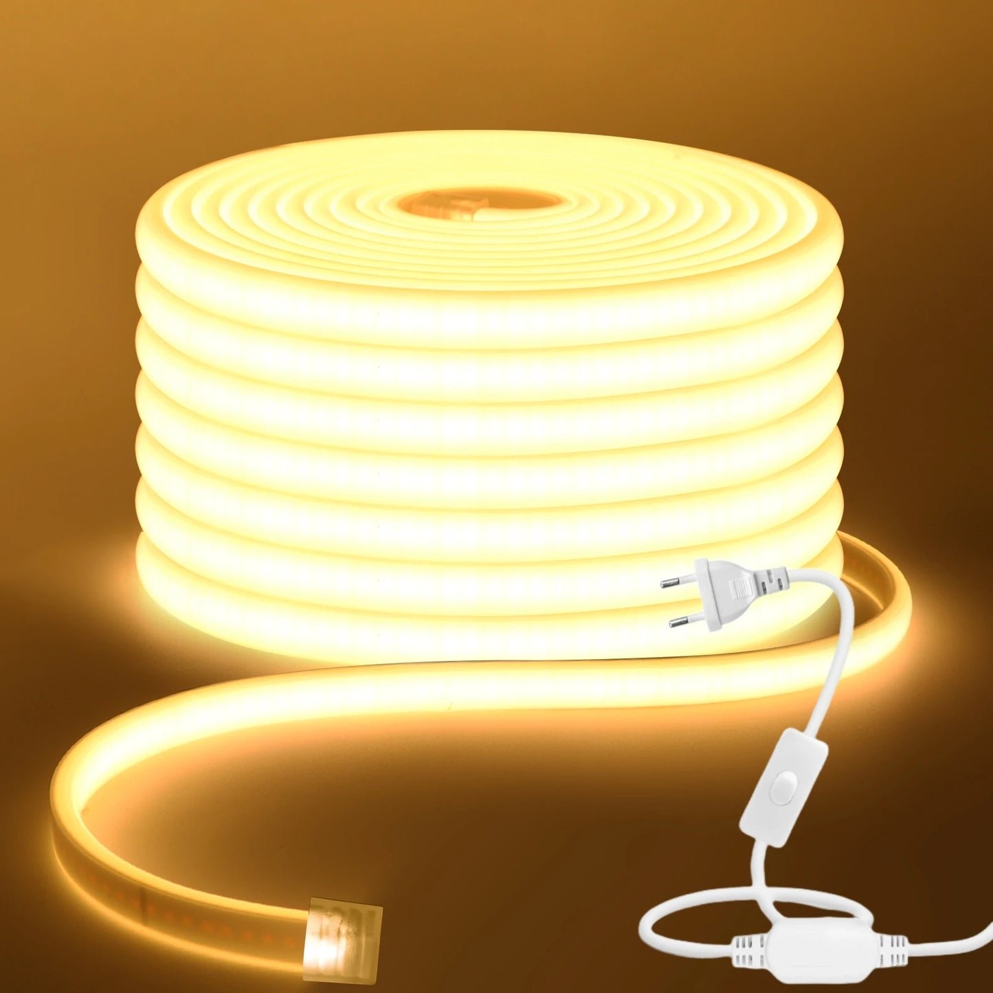 COB LED Strip Light With EU Switch/Dimmer Plug