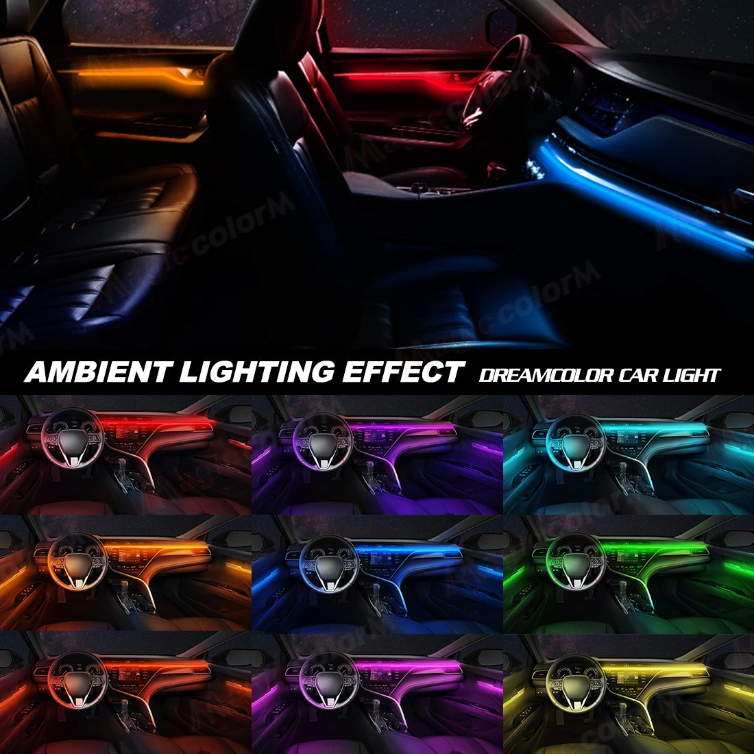 1.1M EL Wire Neon Ambient Light Car Interior Dashboard LED