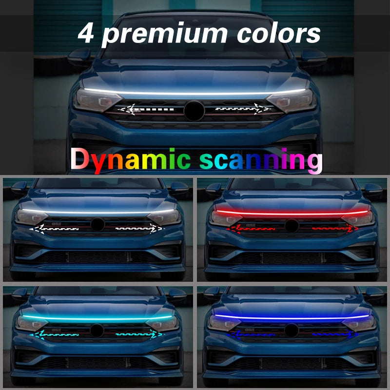 LED Auto Car Hood Lights Strip Universal Lamps Ambient Lights