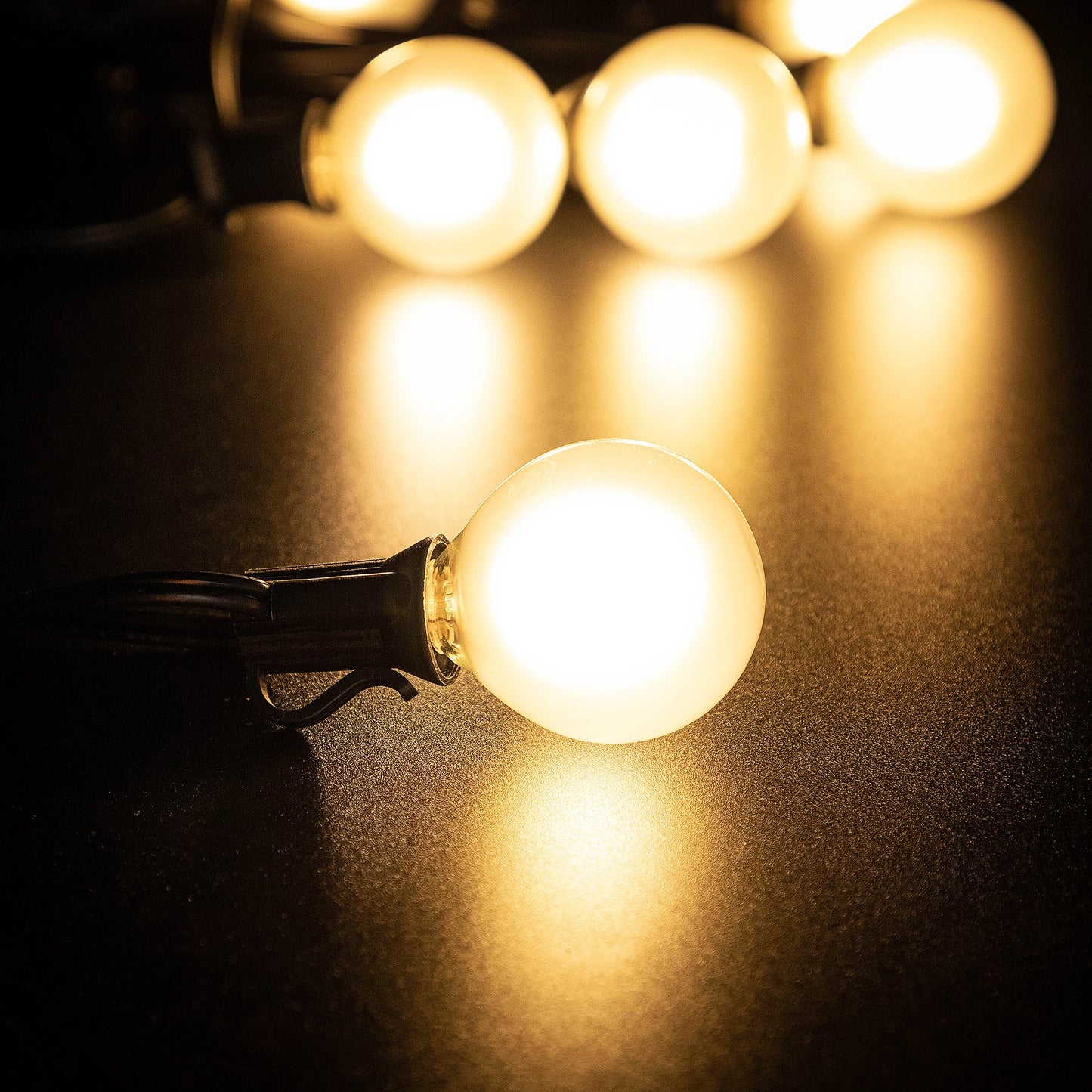 Vintage G40 Frosted Milky Glass String Lights Outdoor