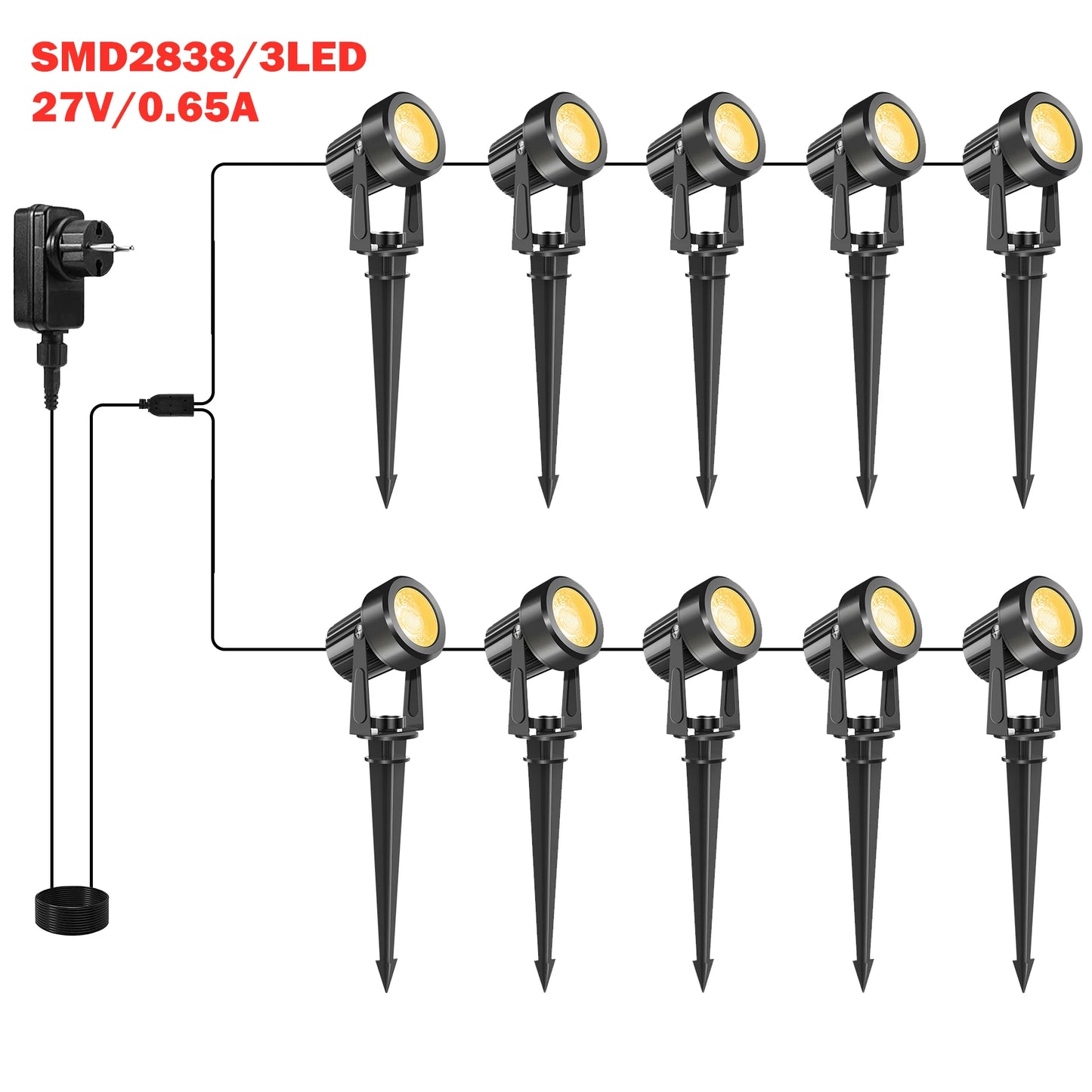 2/4/6/8/10 Lights Low Voltage Landscape Lighting Outdoor Lamp