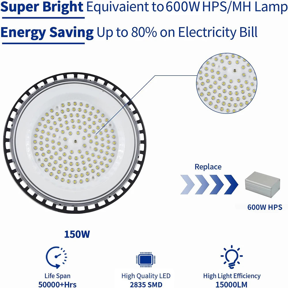 LED Industrial Light 100W 150W 200W UFO Bay Lights Super Bright