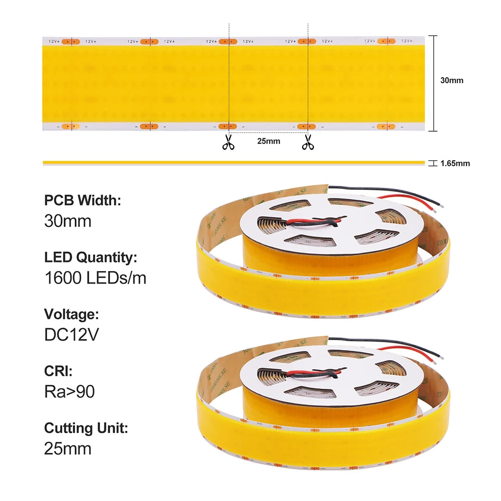 LED Strip Super Bright Flexible Tape High Density Linear Lights