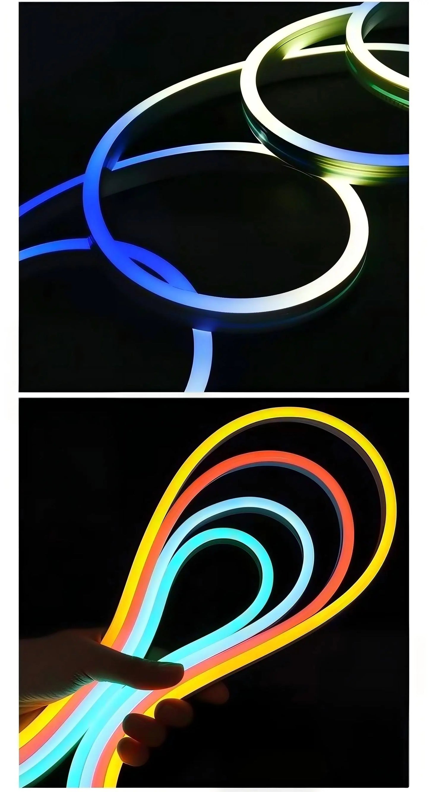 11 Light Colors 12V LED Neon Light Strip Wire/DC Plug