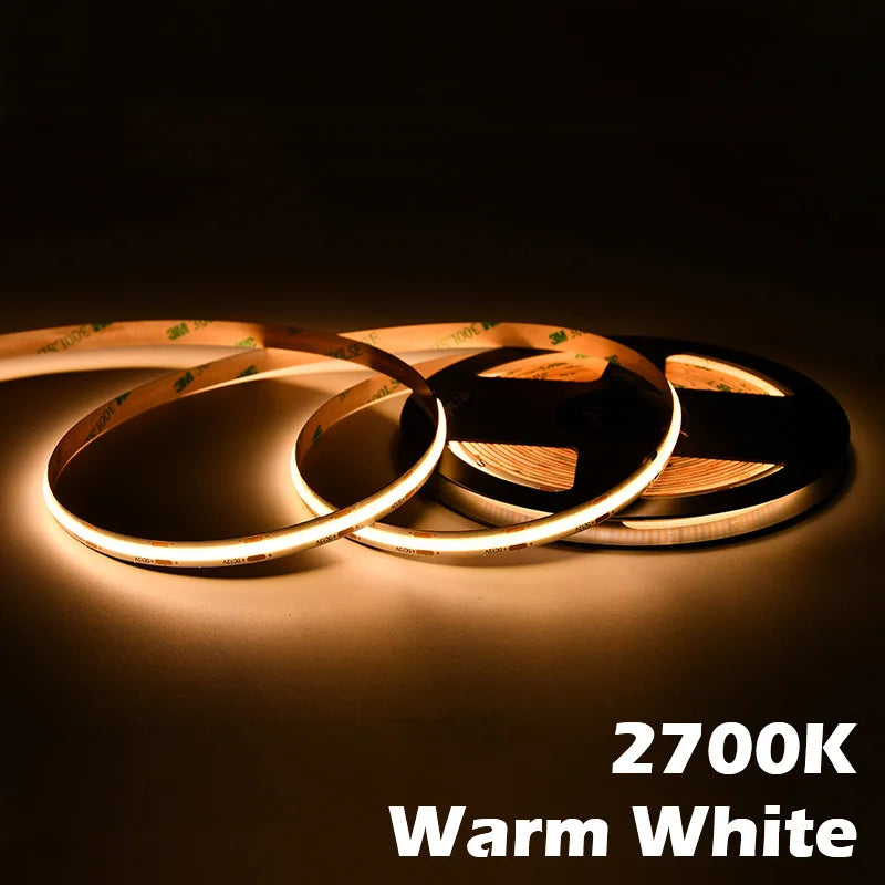 COB LED Strip Lights 320 480 LEDs Flexible 5mm 8mm FOB Tape Light
