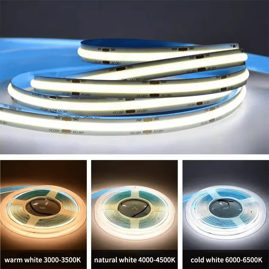Flexible COB LED Lights Strip with Button Switch USB High Brightness