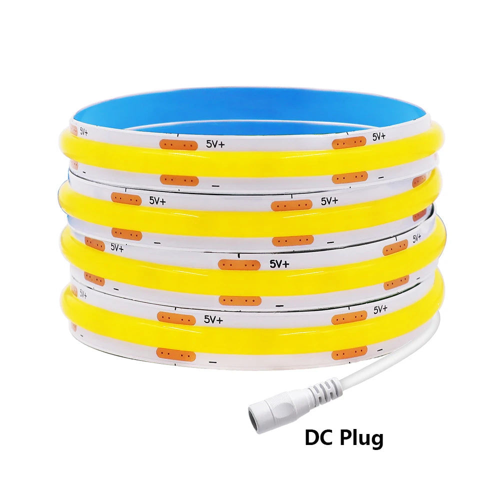 5V USB COB LED Strip Light 3Keys Touch Dimmable ON/OFF Switch