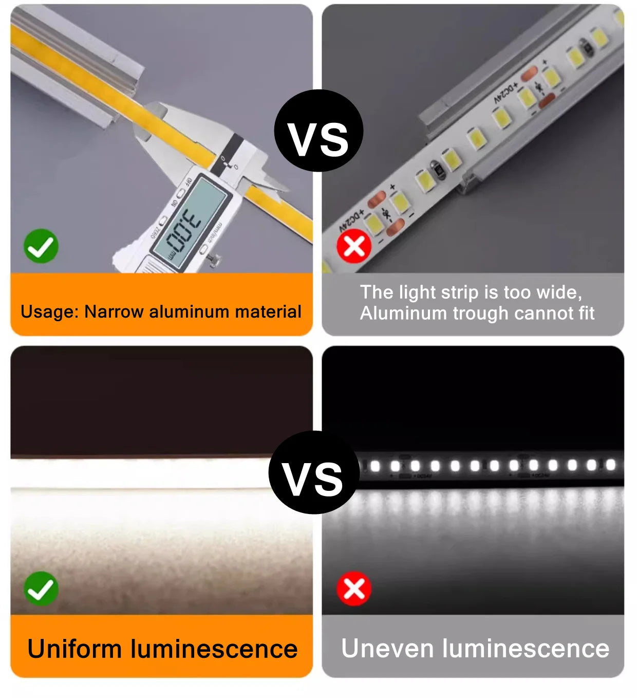 3mm/5mm/8mm DC5V High Density COB Light Strip