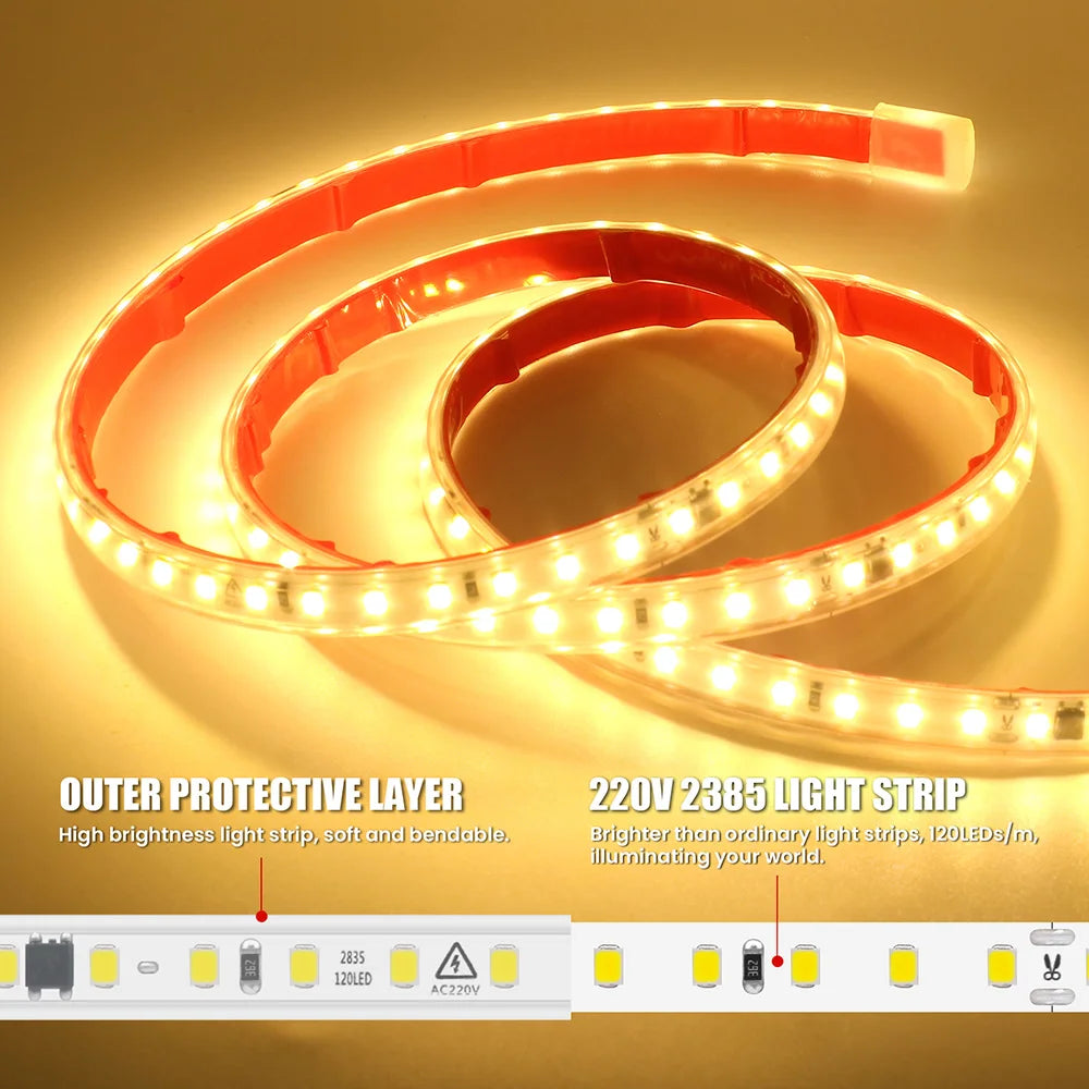 220V Wall Touch LED Strip Light Wifi Bluetooth Remote Control