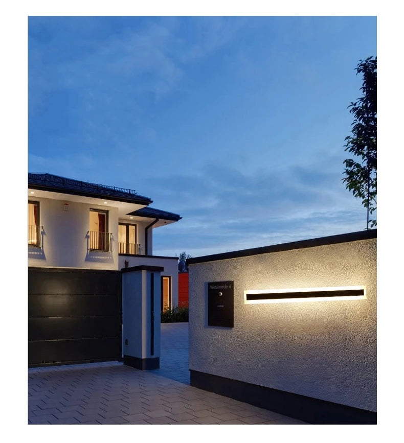 Outdoor Long Strip RGB LED Wall Lamp Remote/Tuya WiFi APP