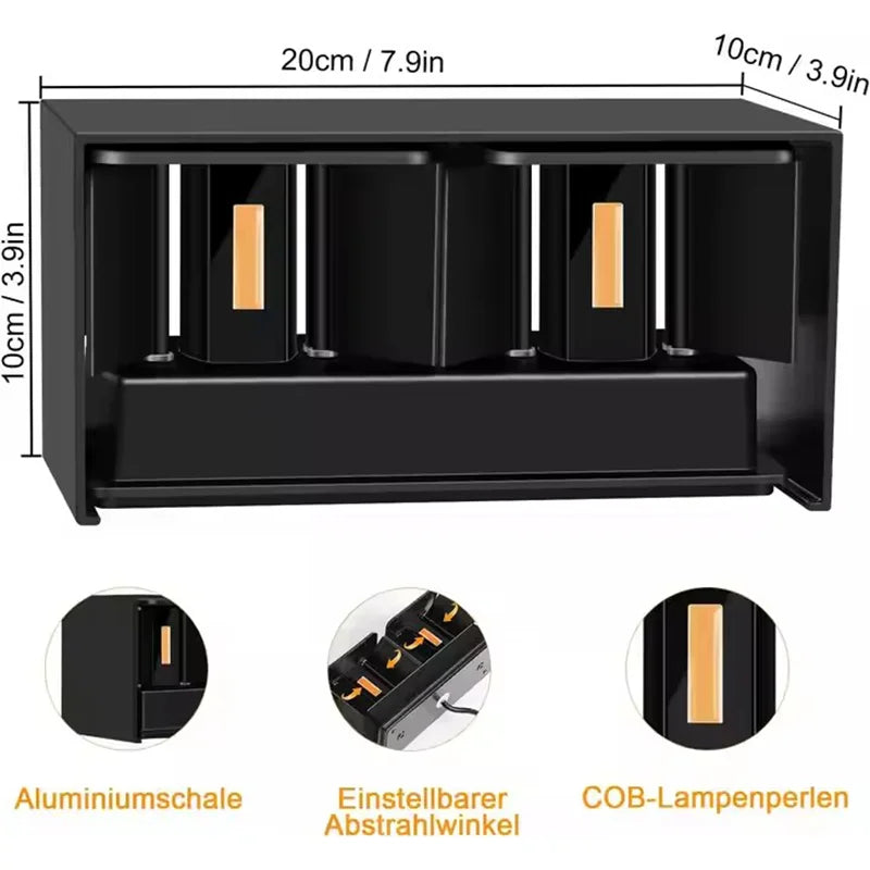 IP65 Sensor LED Wall Lamp 24W Outdoor Motion Sconce