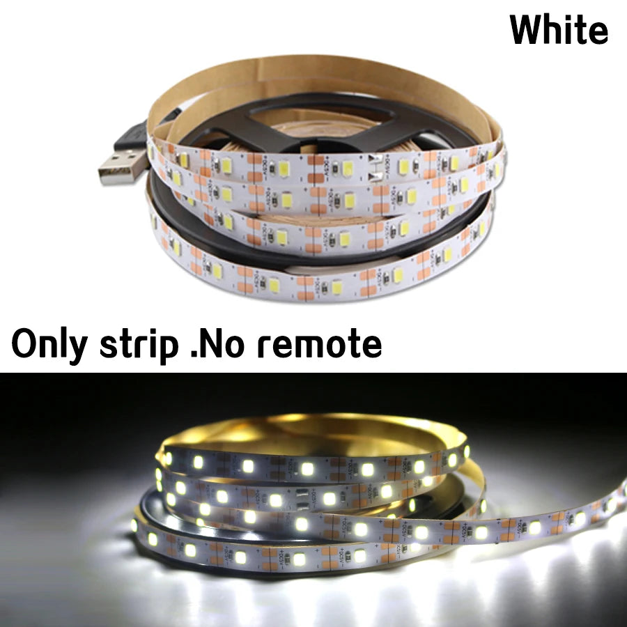 RGB PC LED TV USB Light Strip Backlight 2835 0.5m- 5m Warm White