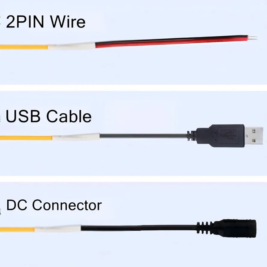 3MM Ultra Thin COB LED Strip 5V Colorful Dimmable High Density Flexible Light
