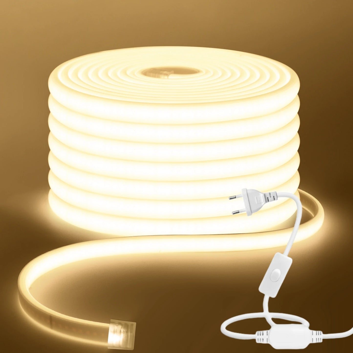COB LED Strip Light With EU Switch/Dimmer Plug