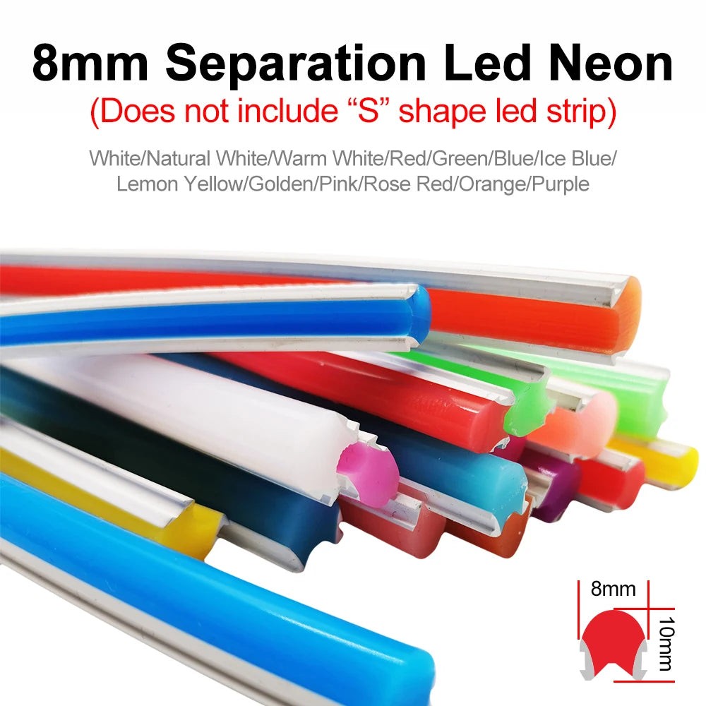 12Colors Separate Silicone Neon Strip Flexible Soft Bendable
