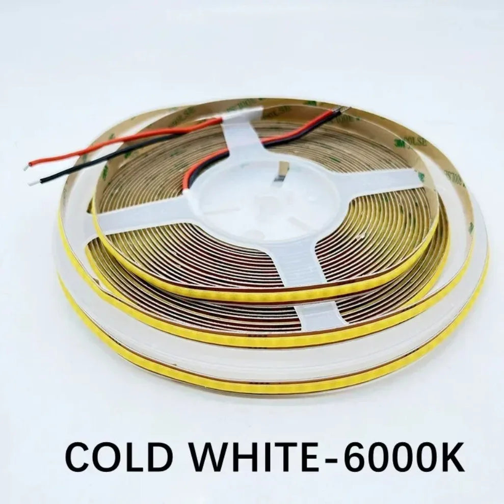DC 12V/24V 8MM COB LED Strip Free Cut Cuttable 400LEDs