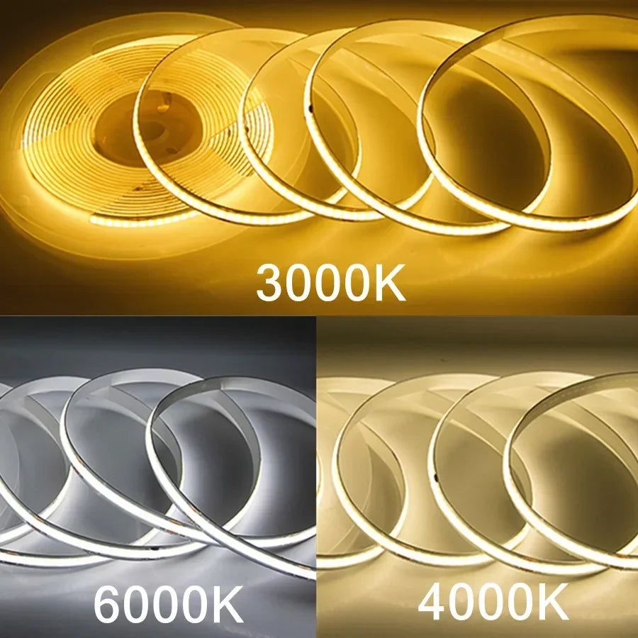 Flexible Tape Lights Dimmable COB LED Strip Light Smart