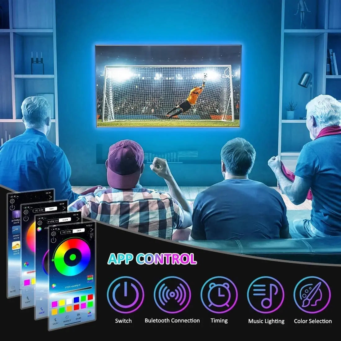 TV Backlight Monitor Display Background Tape Light USB RGB