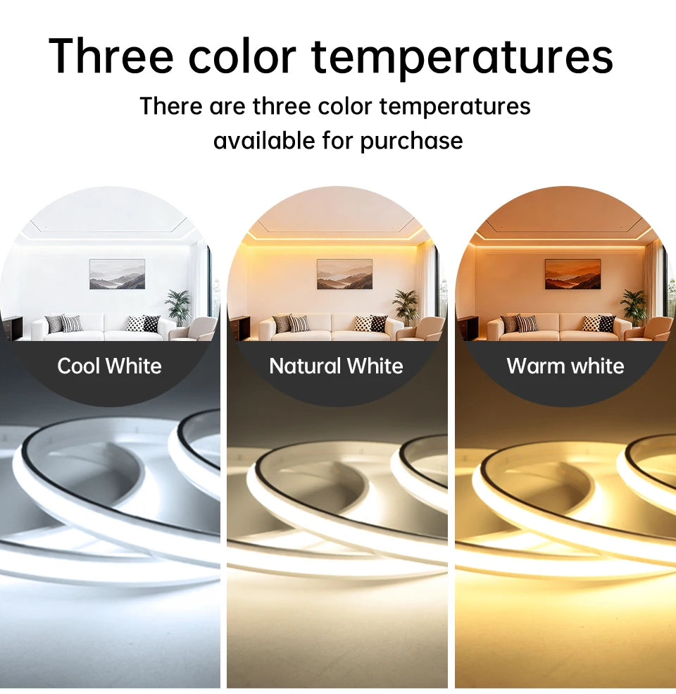 Latest DC24V COB Neon LED Strip Light Solid Silicone Tube