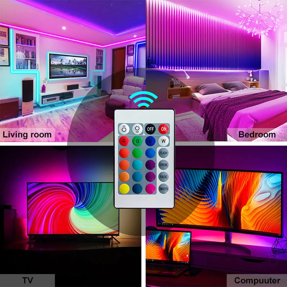 RGB 5050 Led Strip Lights Smart Home TV USB Wall Lamps