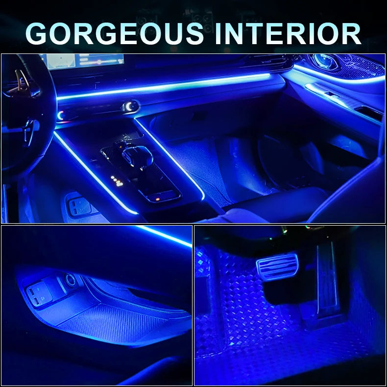 Led Car Ambient Lights App Control Optic Strip Acrylic Fiber