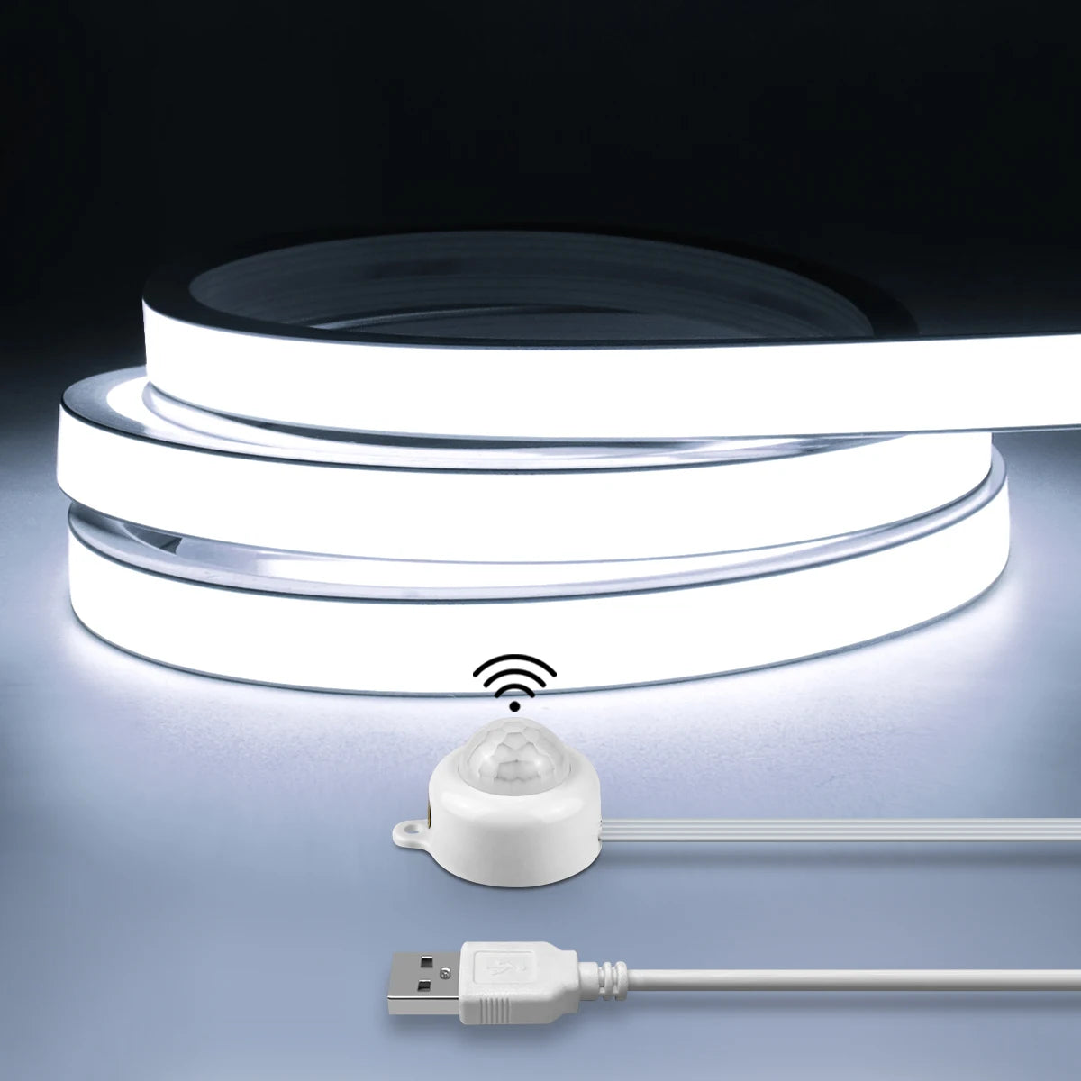 Smart PIR Motion Sensor Super Bright COB LED Strip Neon Light