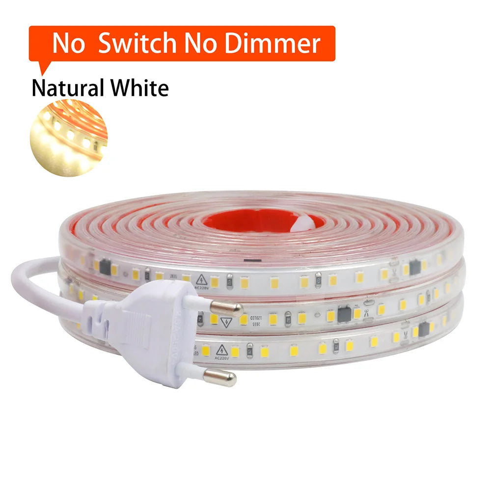 Dimmable 220V 2835 Led Strip Light with Dimmer Switch Adhesive Tape
