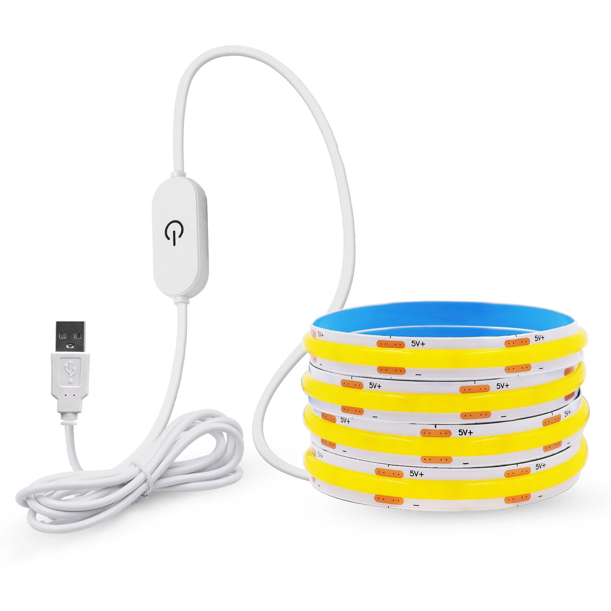 LED COB Strip Light Touch Dimmer Switch Flexible Diode Tape 5V USB Indoor Lamp